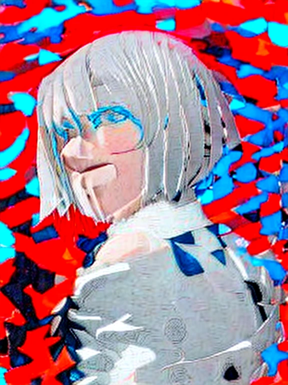 girl with1a person,Colossal tits,Gray hair shortcut,fullnude,embarassed face,Anime style,Soul Dreams
