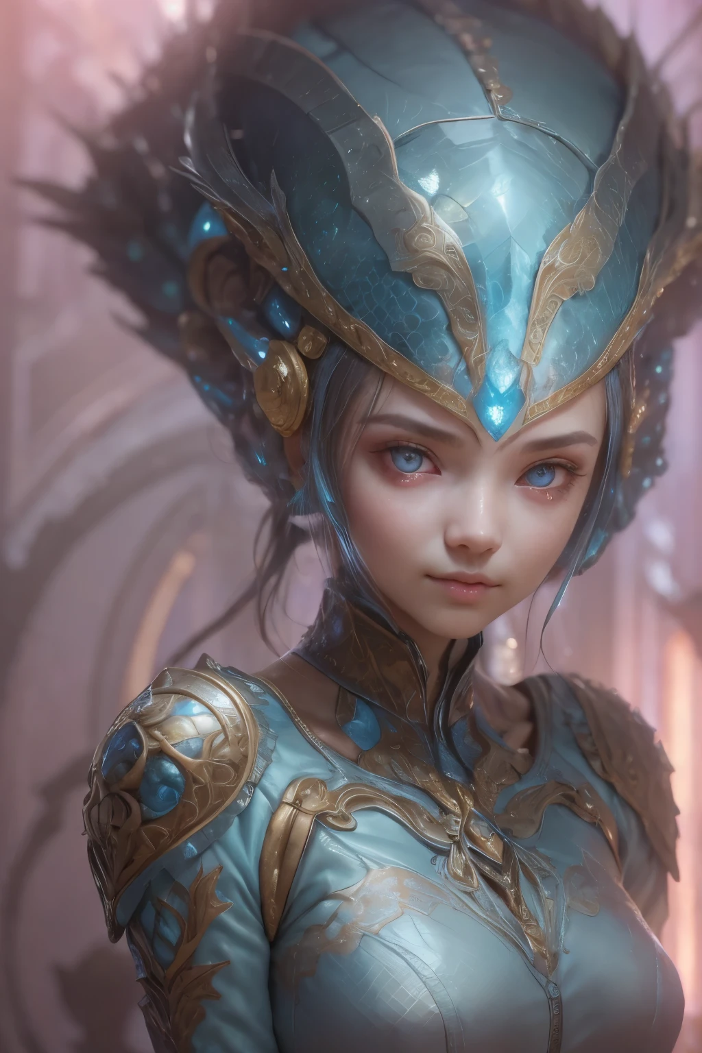Portrait, (beautiful female alien:1.2), (There is a female genital-like organ in the middle of the forehead.:1.8), (The most beautiful face in the history of the universe:1.2), (eyes without pupils:1.6), (Super detailed skin quality feeling:1.4), Perfect Anatomy, (Beautiful toned body:1.5), (Moist skin:1.2), extraterrestrial, cell, bio image, Best Quality, 8K,4K_quality, High Definition, Dramatic Lighting, masutepiece:1.5,cinematic quality, detail up, (Intricate details:1.2), High resolution,