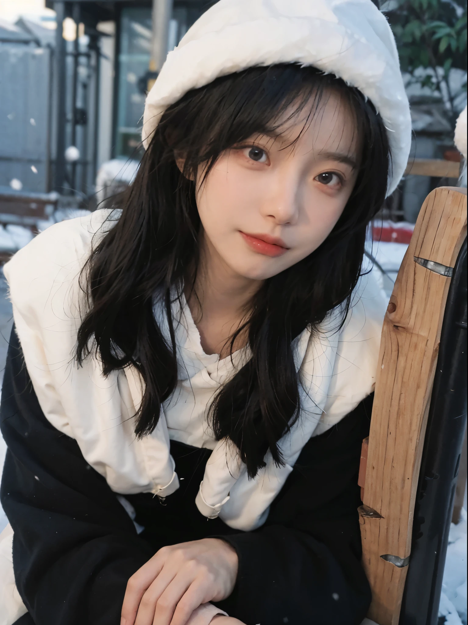 best qualtiy, 超高分辨率, (realisticlying:1.4), Girl, A pair of eyes as clear as snow,Royal sister,Black long straight,Pure girl,校服, looking at viewert, close up ,