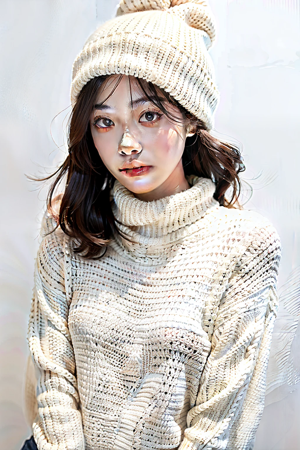 1girl,sweater,white background,