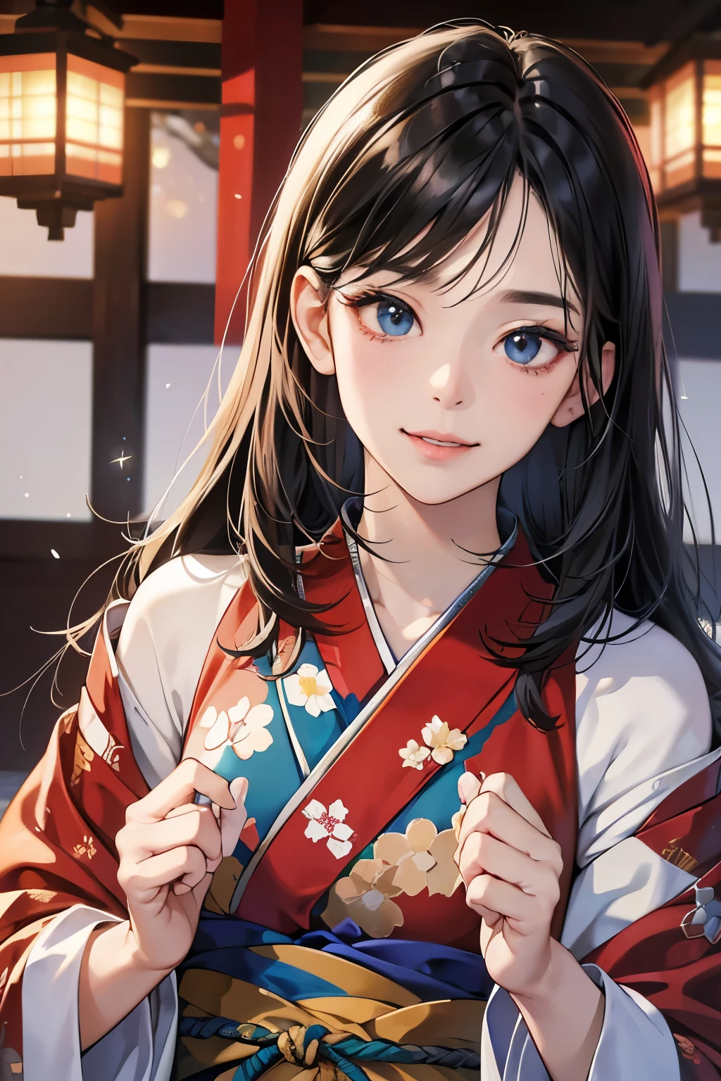 (masutepiece, Digital Art, Digital Illustration, 4K, 8K, Ultra-detailed, beautiful image, Sharp Image, Photorealistic, Raw photo, Perfect face, Perfect lines, Perfect eyes, Soft lighting) ,1 woman, (Black hair,straight haired,Bullish gaze,Beautie,ellegance,Solid makeup,23 y-o woman,small tits:1.3),スーツ姿のハンサムなember性2人, (ember,ember性はスーツ姿,well-muscled,Firm shoulder width, emberの,Boyish hairstyle,English gentlemanly style,クールな表情の30代ember性,明るい笑顔の28歳ember性:1.2),Show white teeth and smile(embarrassed from,Shy smile:1.1),(Nervous,be shy,sleepy,embarrassed from:1.1),Open your thin mouth,innocent smiles,Looking at the camera,Dating,Japan Traditional Evening Kimono,raise arms,Black floral kimono,Hot Spring Ryokan、bamboo forest garden、the kiss、a couple、a couplethe kiss、Romance、
