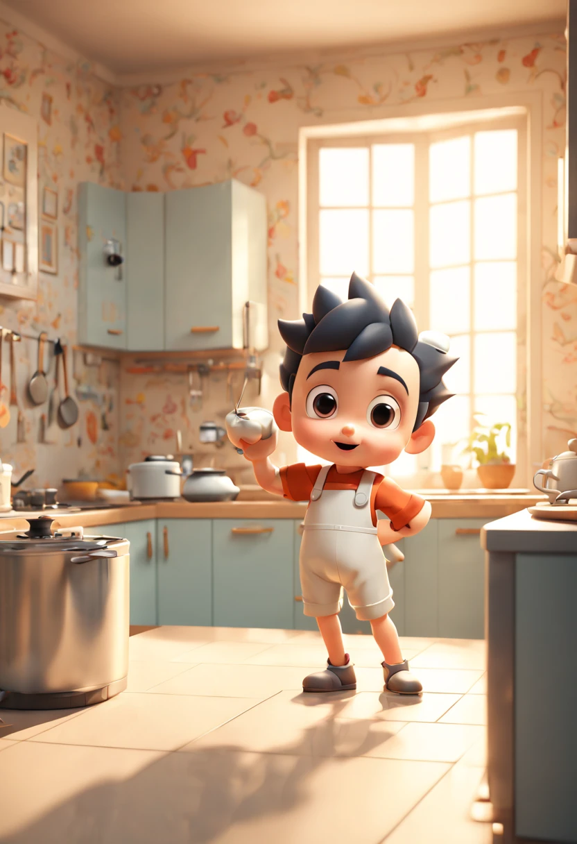 Astro boy in kitchen, enhance, intricate, (best quality, masterpiece, Representative work, official art, Professional, unity 8k wallpaper:1.3)