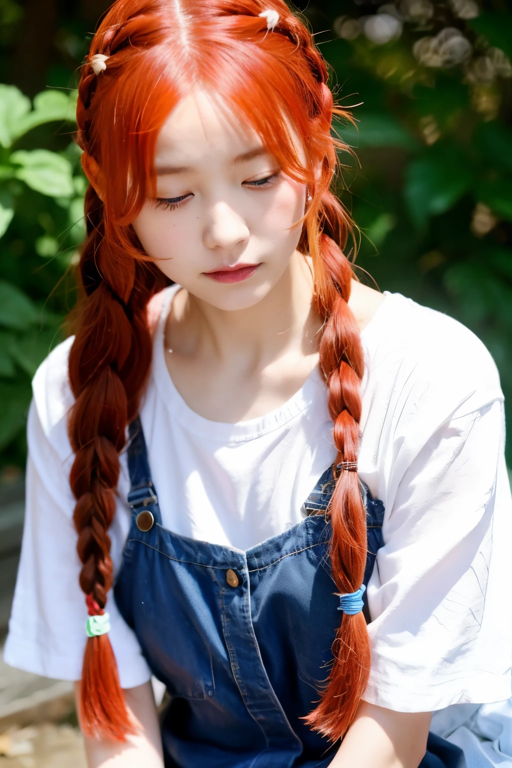 With red hair、girl with braids