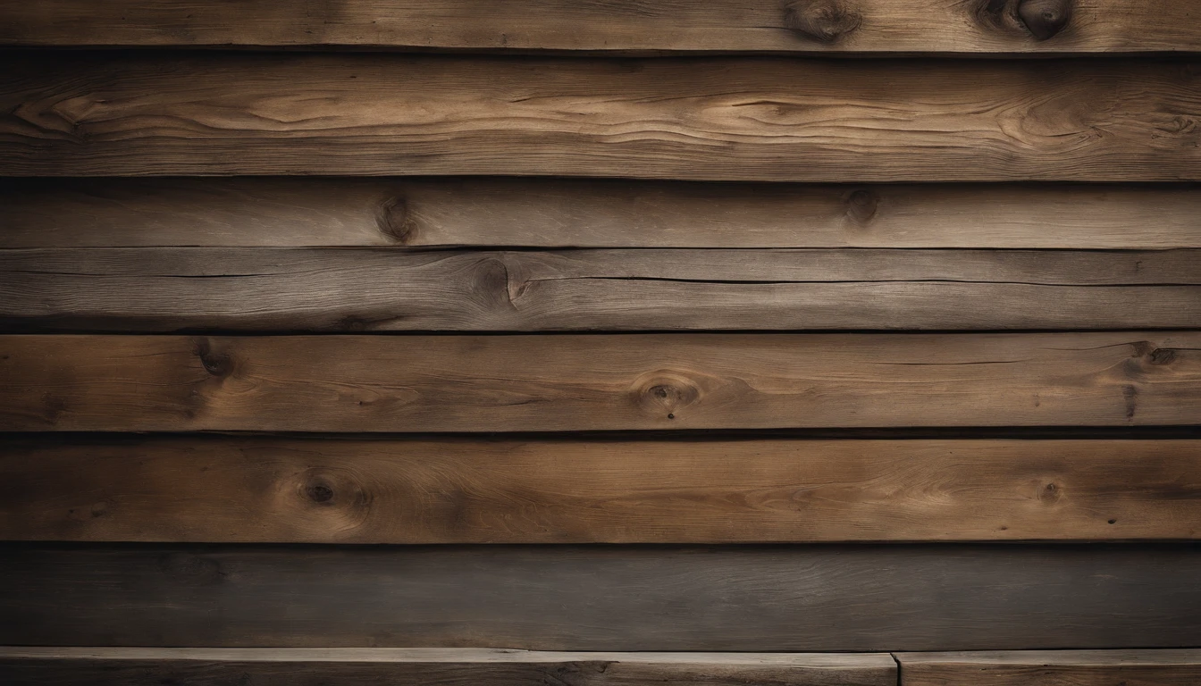 An aesthetic photo of a reclaimed wood wall, with its weathered and distressed texture, capturing the rustic and vintage charm of reclaimed wood in shades of gray, brown, and tan