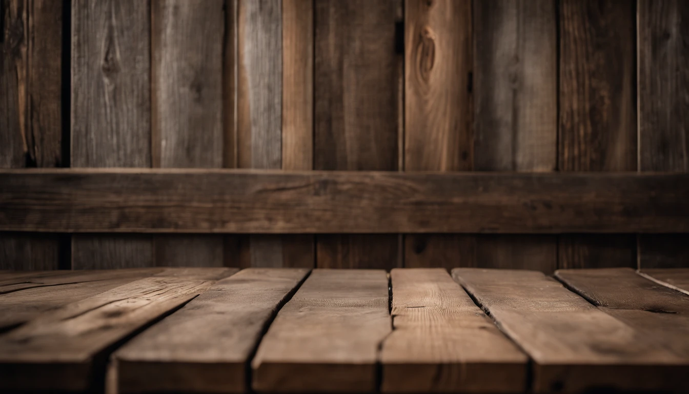 An aesthetic photo of a reclaimed wood wall, with its weathered and distressed texture, capturing the rustic and vintage charm of reclaimed wood in shades of gray, brown, and tan