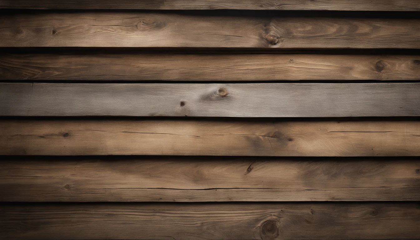 An aesthetic photo of a reclaimed wood wall, with its weathered and distressed texture, capturing the rustic and vintage charm of reclaimed wood in shades of gray, brown, and tan