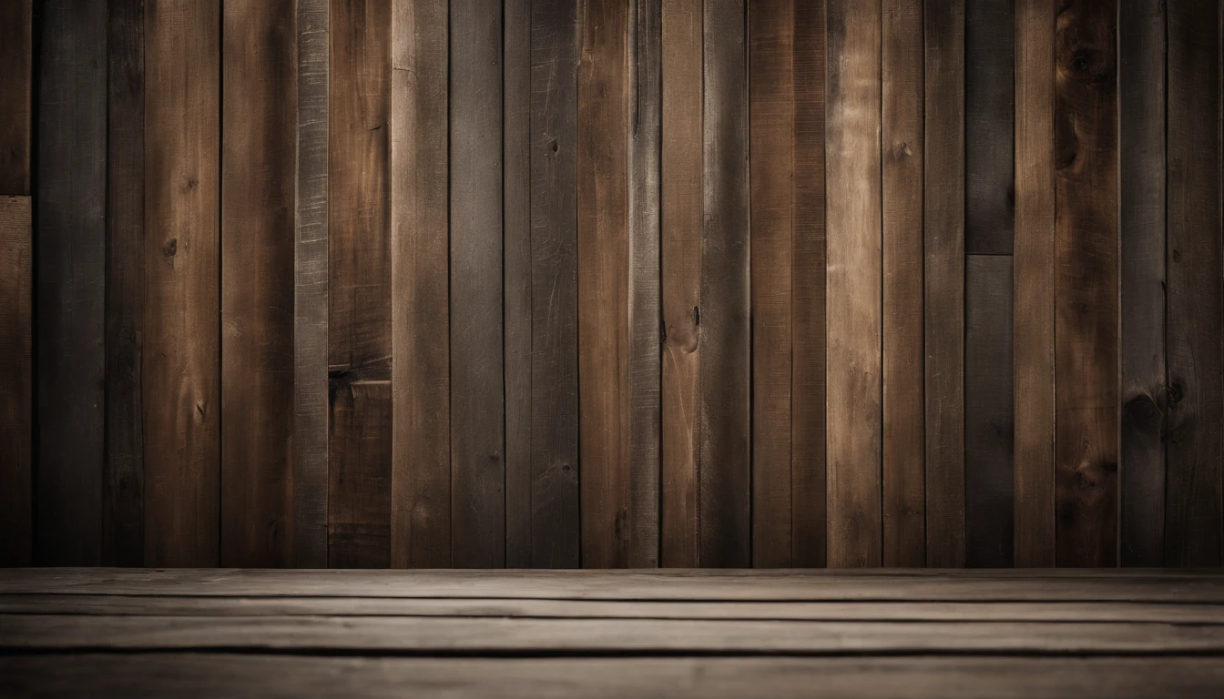 An aesthetic photo of a reclaimed wood wall, with its weathered and distressed texture, capturing the rustic and vintage charm of reclaimed wood in shades of gray, brown, and tan