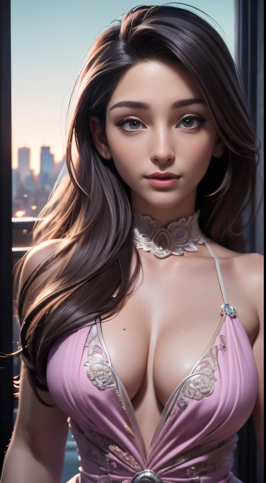 photo of Abella Danger, RAW, beautiful woman, ((portrait)), ((detailed face:1.2)), ((detailed facial feature, detailed skin, clear skin), (perfect proportioned body), (wearing a colorful sexy dress) (high detailed city environment, apartment balcony), (realistic photo, best quality, detailed), (8k wallpaper), (cinematic lighting, dramatic lighting) (sharp focus, intricate)