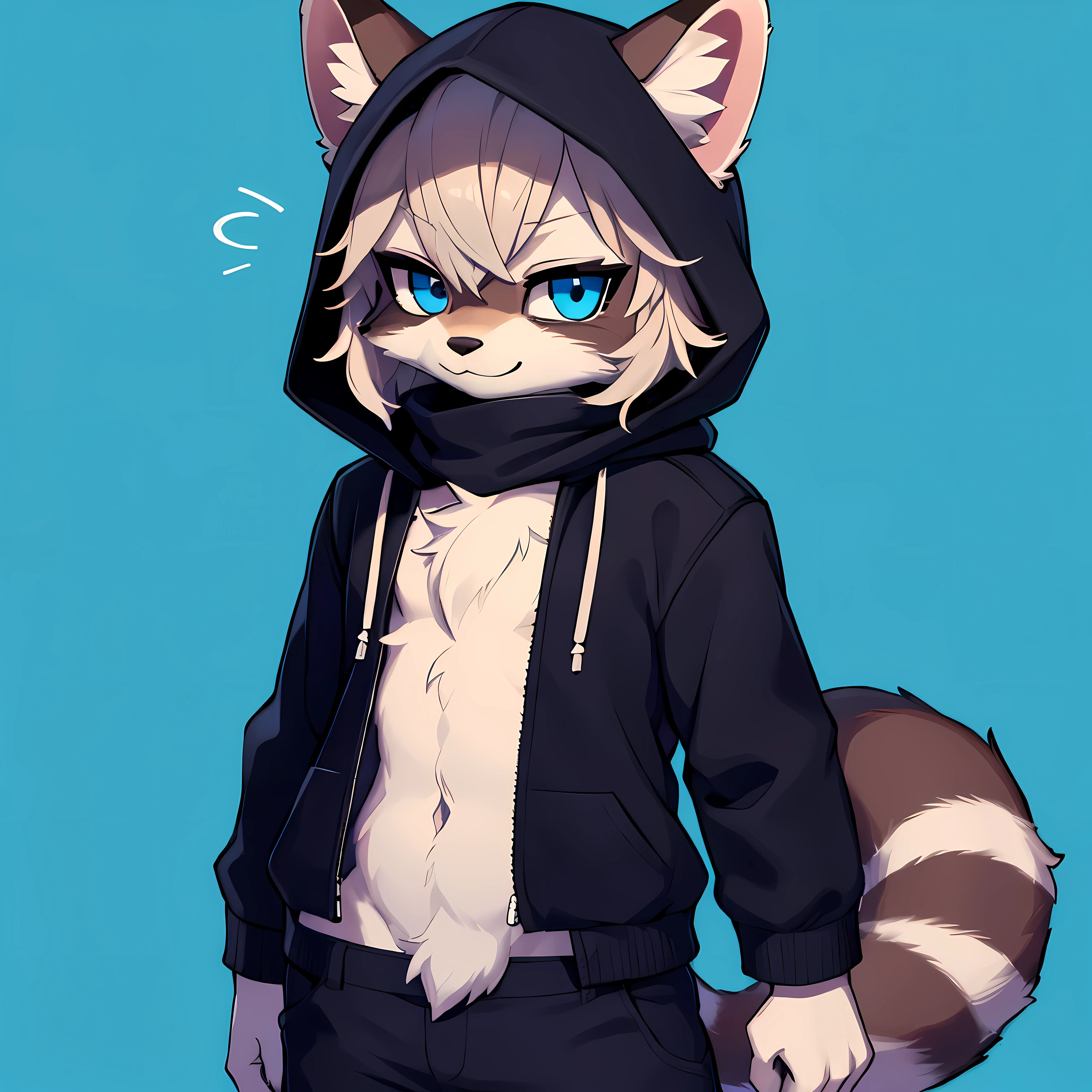 A close up of a cat wearing a hoodie and pants - SeaArt AI