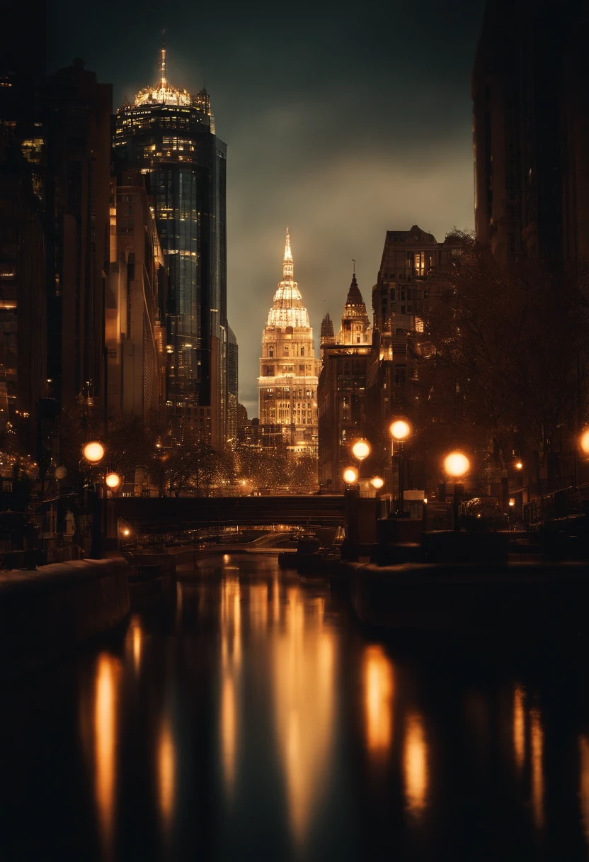 a creative shot of a bokeh cityscape background, with circle lights integrated into a larger graphic element, such as a logo or typography, creating a visually unique and eye-catching design