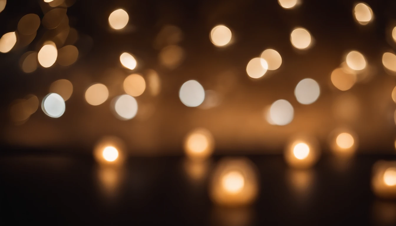 a detail shot of a softly lit, abstract bokeh pattern, showcasing the delicate and sparkling lights as a soft and magical background.