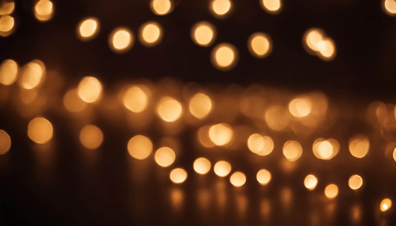 a detail shot of a softly lit, abstract bokeh pattern, showcasing the delicate and sparkling lights as a soft and magical background.