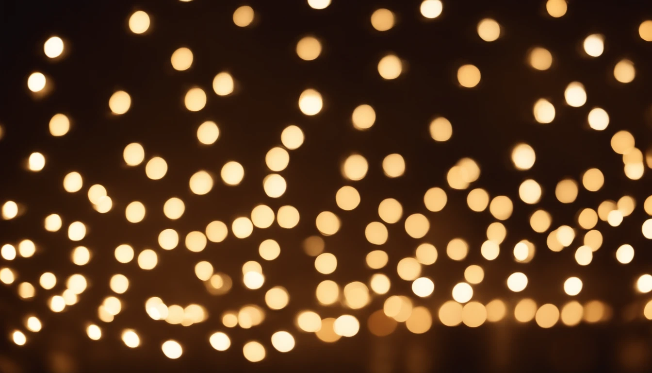 a detail shot of a softly lit, abstract bokeh pattern, showcasing the delicate and sparkling lights as a soft and magical background.