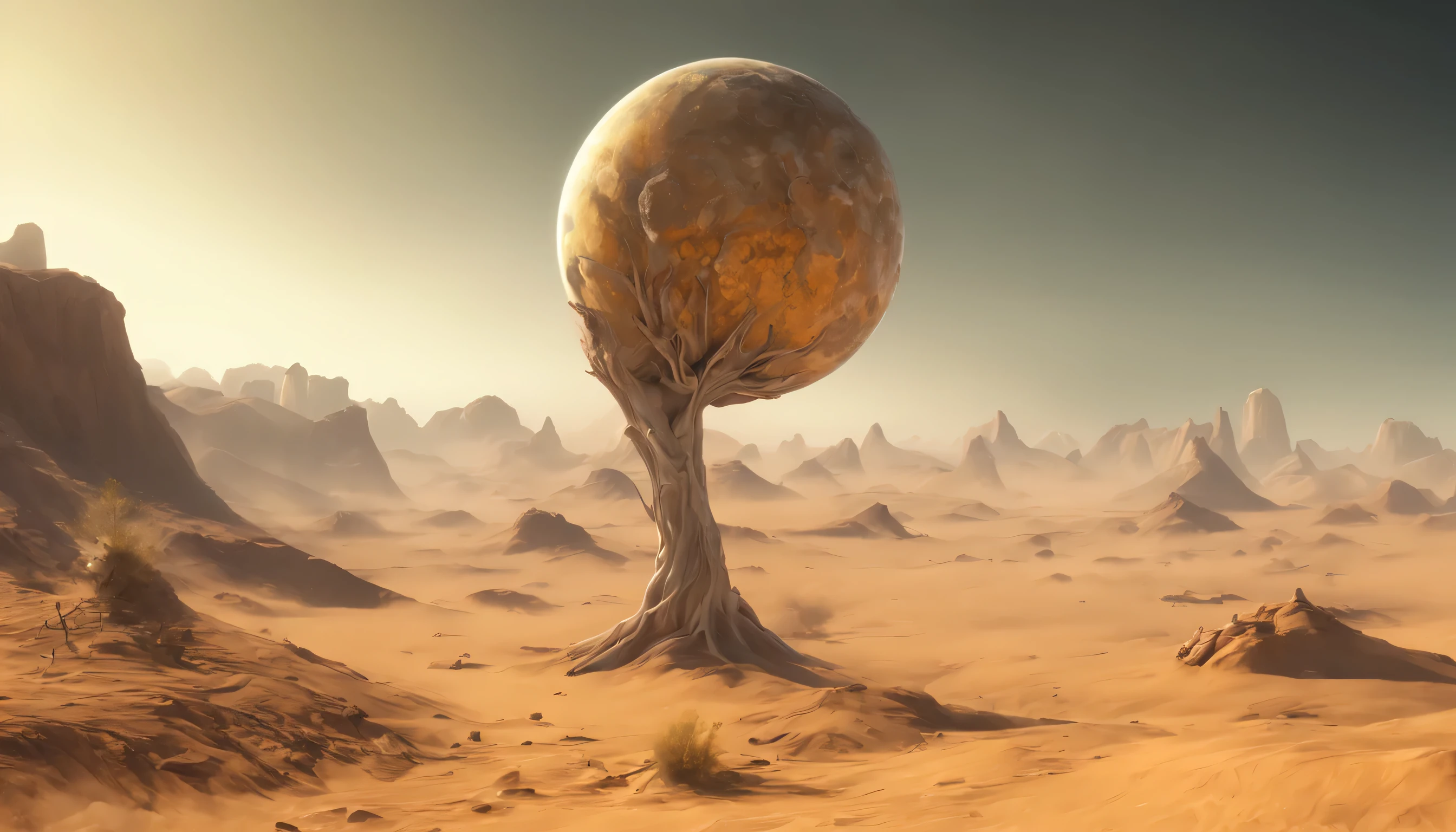 Hermoso espacio amarillo con misteriosos planetas,Planeta amarillo,((DESIERTO)), (DUNAS), Tendencias en ArtStation,rico colorido,Un detallado,complejo,16k,Romanticismo lain,Beautiful fantasy scenery,realista y natural,Cosmos Cielo,Detalle a todo color,naturaly,High Definition Photography,hiperrealistas fotorrealistas de la NASA,magica,Un detallado,alien plants,El brillo,Realismo ultrarrealista