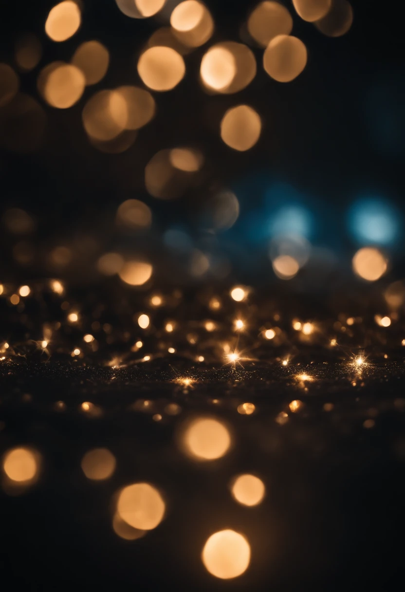 a detail shot of a softly lit, abstract bokeh pattern, showcasing the delicate and sparkling lights as a soft and magical background.