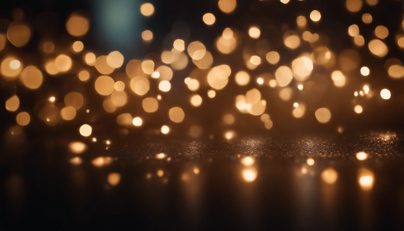 a detail shot of a softly lit, abstract bokeh pattern, showcasing the delicate and sparkling lights as a soft and magical background.