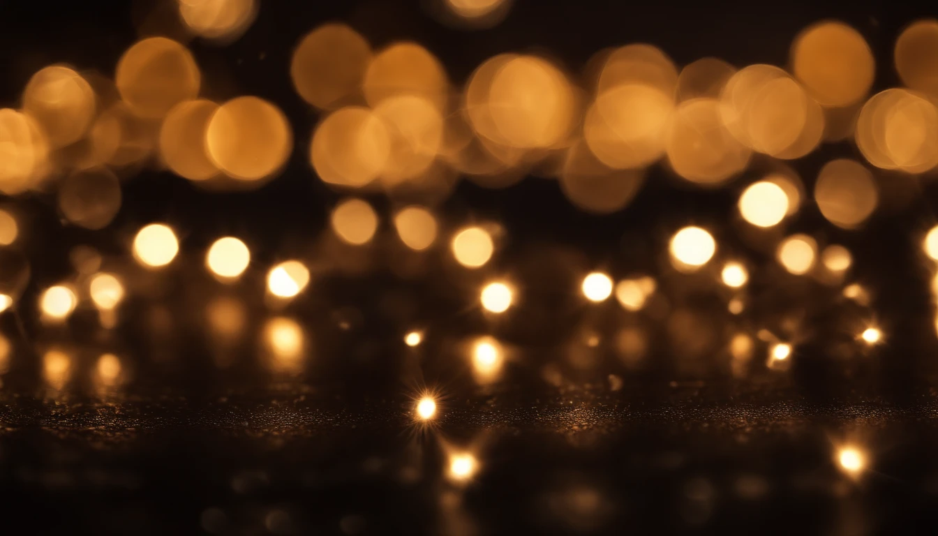 a detail shot of a softly lit, abstract bokeh pattern, showcasing the delicate and sparkling lights as a soft and magical background.