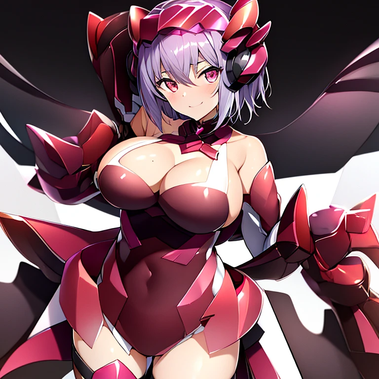 akane shinjou, 1girl, solo, young woman, yo, short hair, crimson eyes, large_breasts, magical girl, cleavage, Ichaival