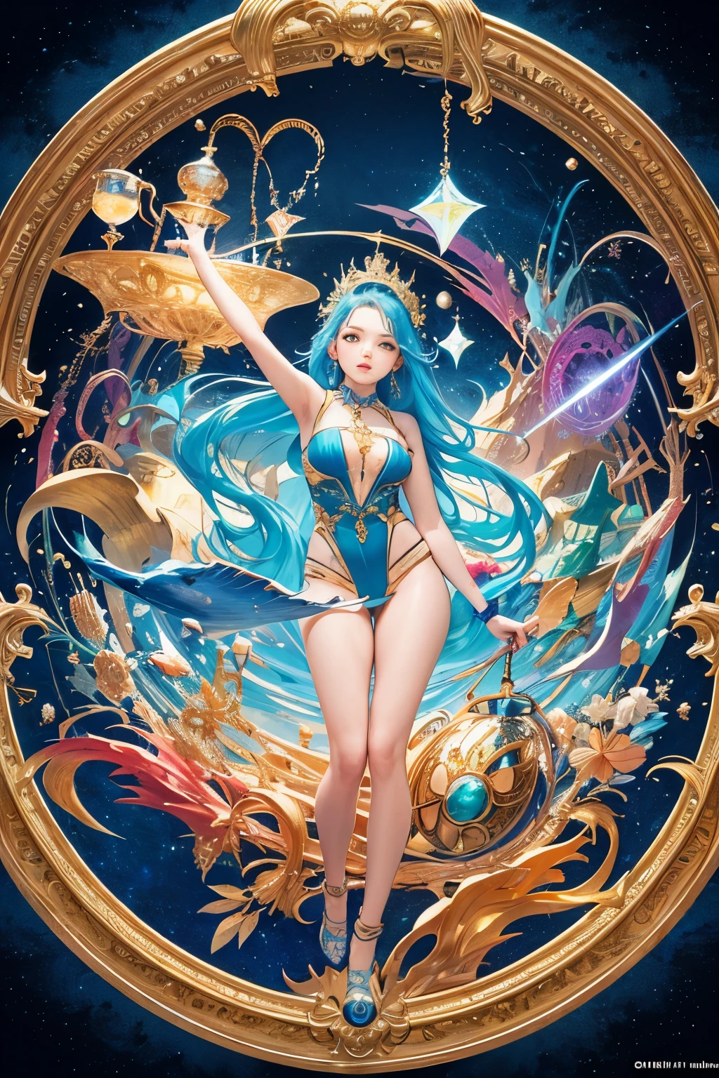 (masterpiece, top quality, best quality, official art, beautiful and aesthetic:1.2), (1girl), extreme detailed,colorful,highest detailed, official art, unity 8k wallpaper, ultra detailed, beautiful and aesthetic, beautiful, masterpiece, best quality, (zentangle, mandala, tangle, entangle) ,holy light,gold foil,gold leaf art,glitter drawing, PerfectNwsjMajic