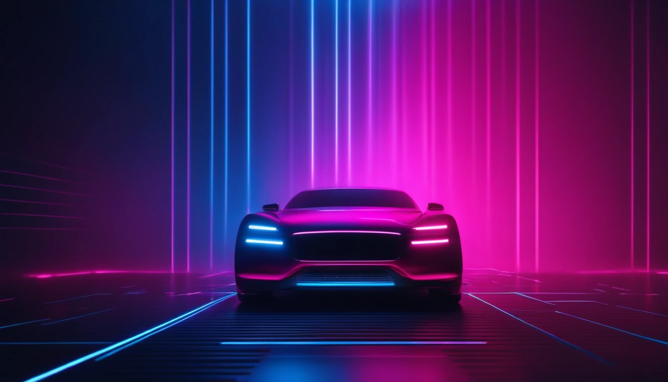 A minimalist background with a striking abstract pattern of bold, parallel lines in vibrant colors like electric blue and neon pink