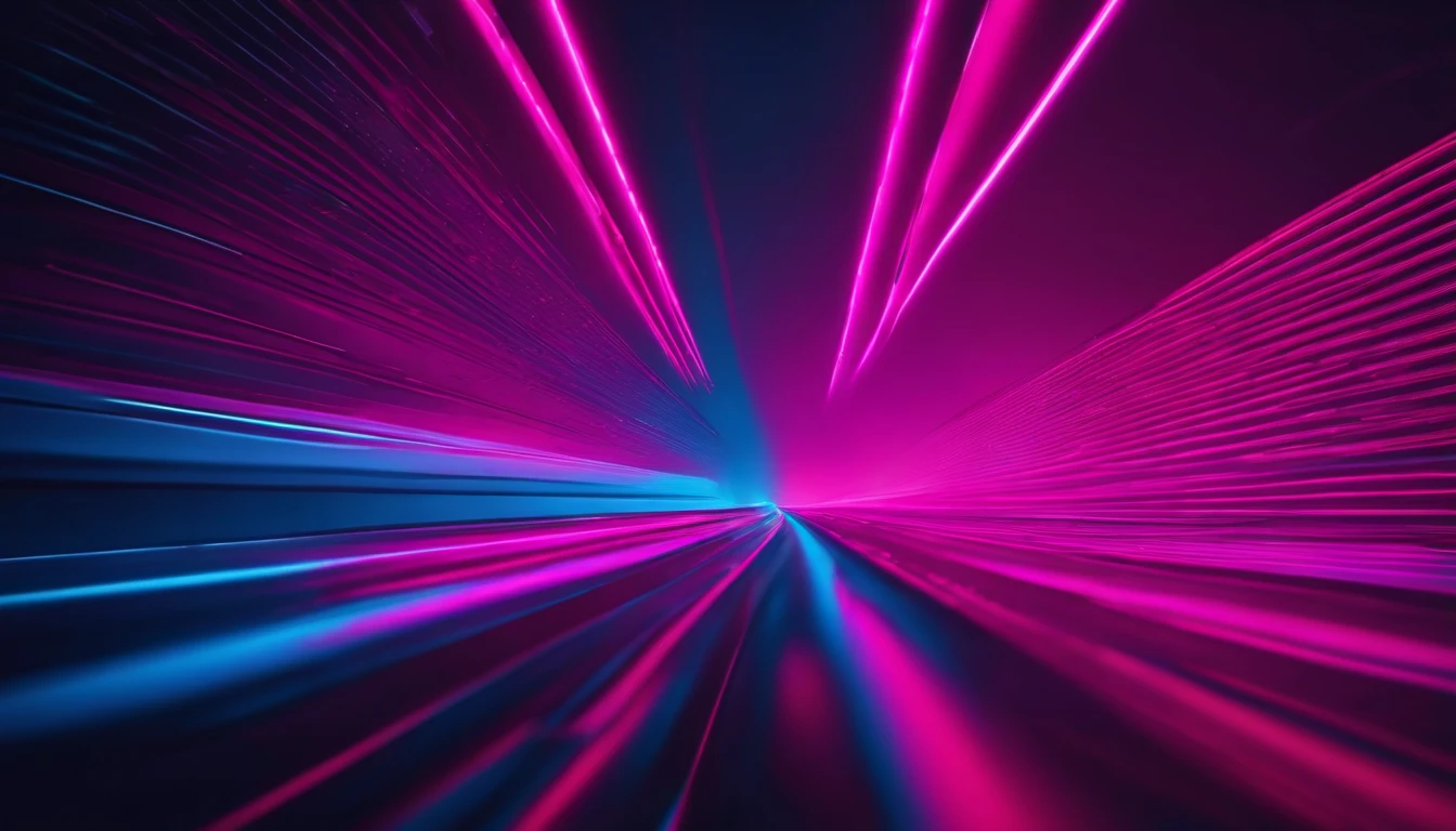 A minimalist background with a striking abstract pattern of bold, parallel lines in vibrant colors like electric blue and neon pink