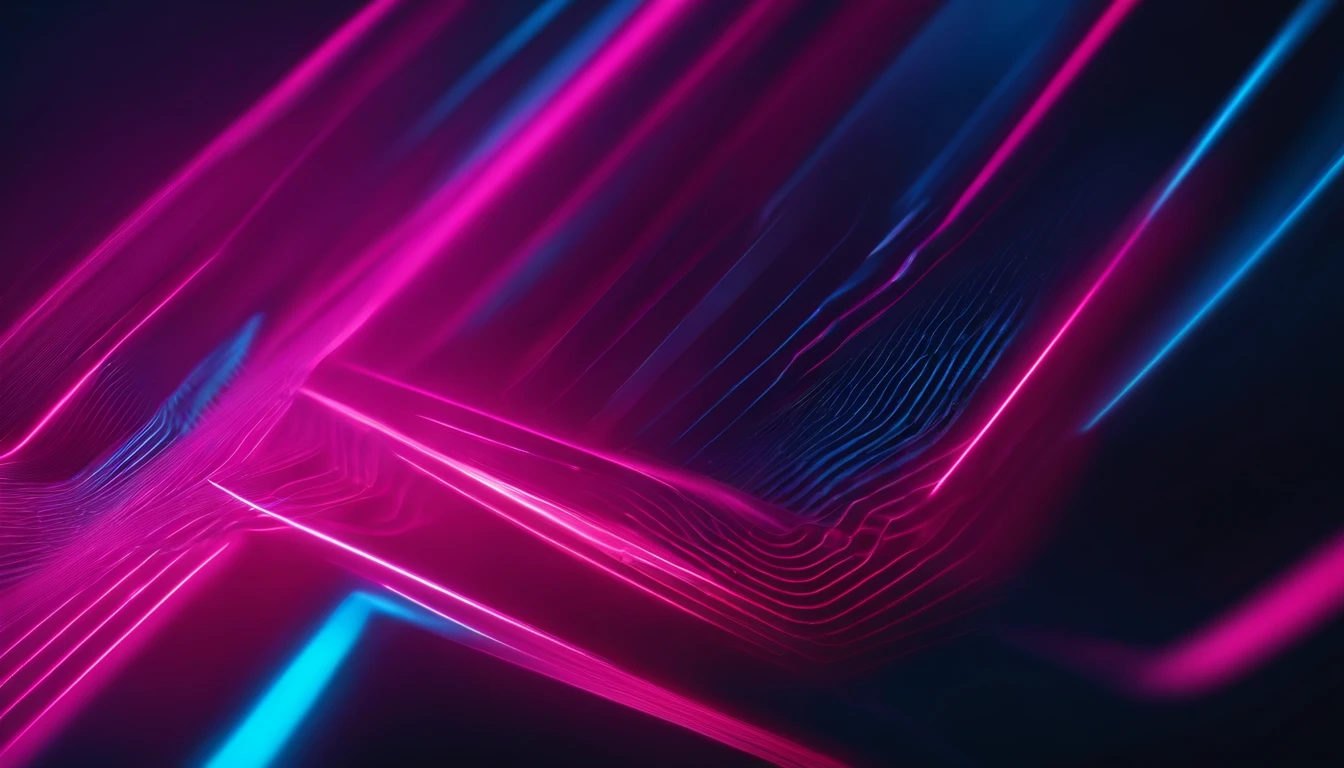 A minimalist background with a striking abstract pattern of bold, parallel lines in vibrant colors like electric blue and neon pink
