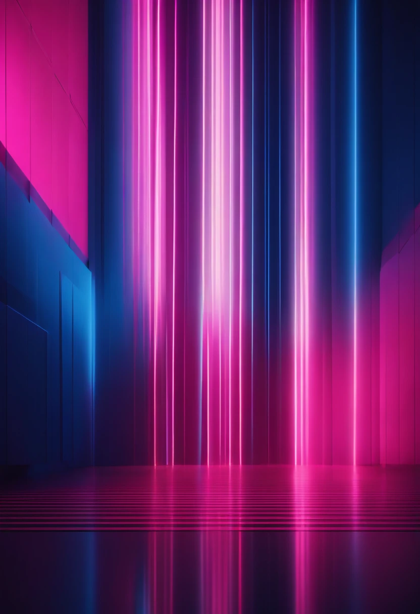 A minimalist background with a striking abstract pattern of bold, parallel lines in vibrant colors like electric blue and neon pink