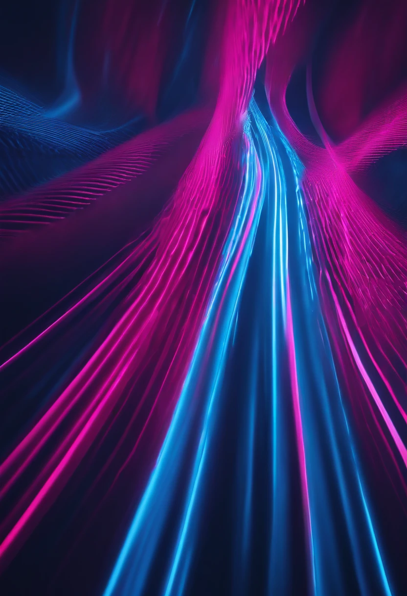 A minimalist background with a striking abstract pattern of bold, parallel lines in vibrant colors like electric blue and neon pink