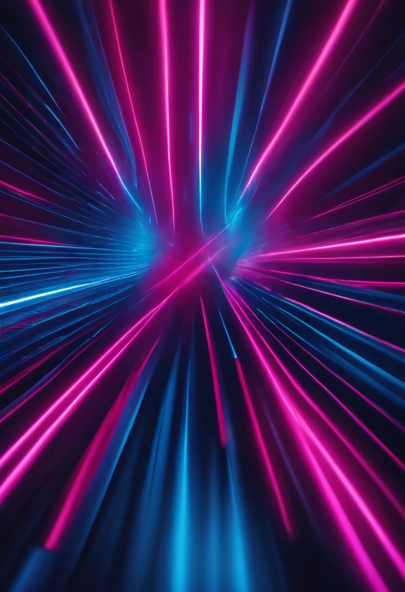 A minimalist background with a striking abstract pattern of bold, parallel lines in vibrant colors like electric blue and neon pink