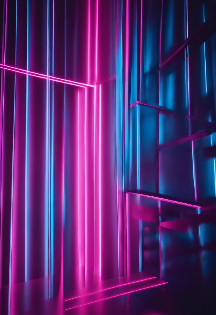 A minimalist background with a striking abstract pattern of bold, parallel lines in vibrant colors like electric blue and neon pink