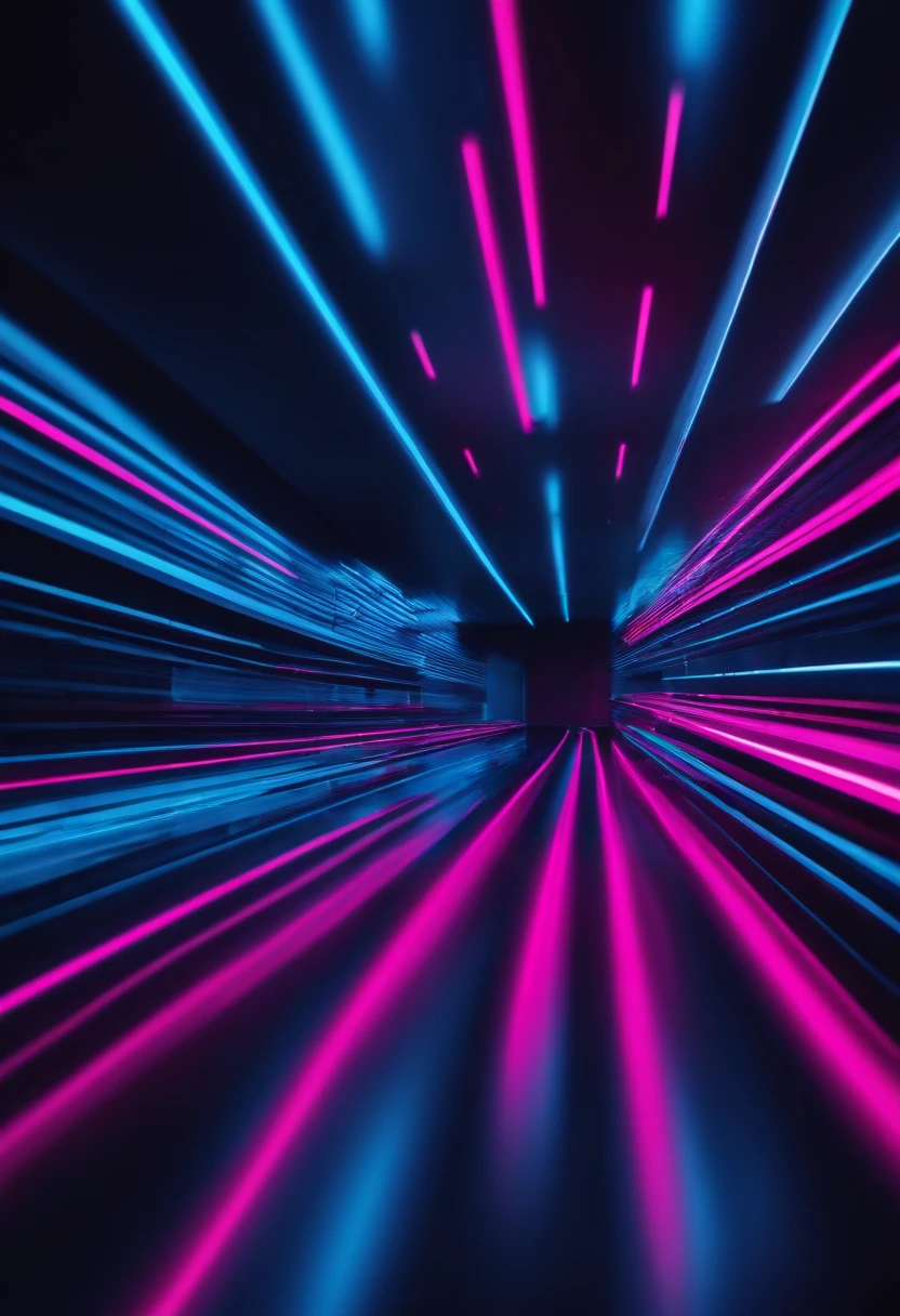 A minimalist background with a striking abstract pattern of bold, parallel lines in vibrant colors like electric blue and neon pink