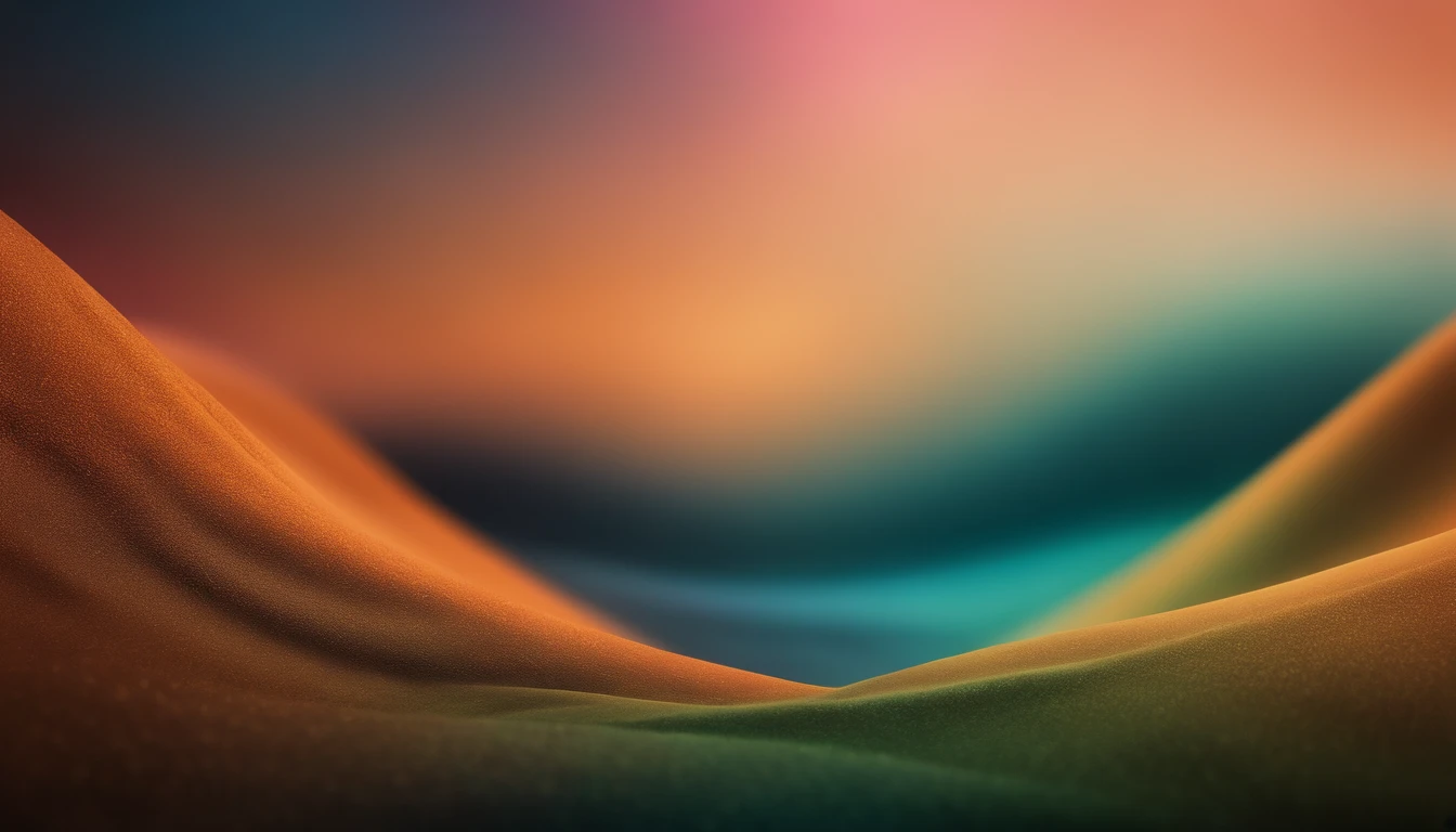A high-resolution image of an abstract background with a gradient effect transitioning from warm tones such as orange and pink to cool tones like blue and green
