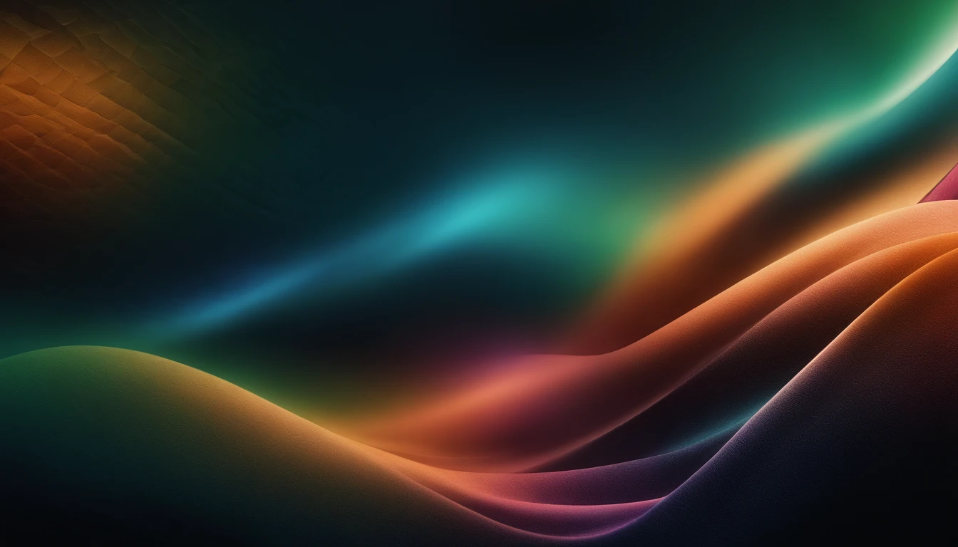 A high-resolution image of an abstract background with a gradient effect transitioning from warm tones such as orange and pink to cool tones like blue and green
