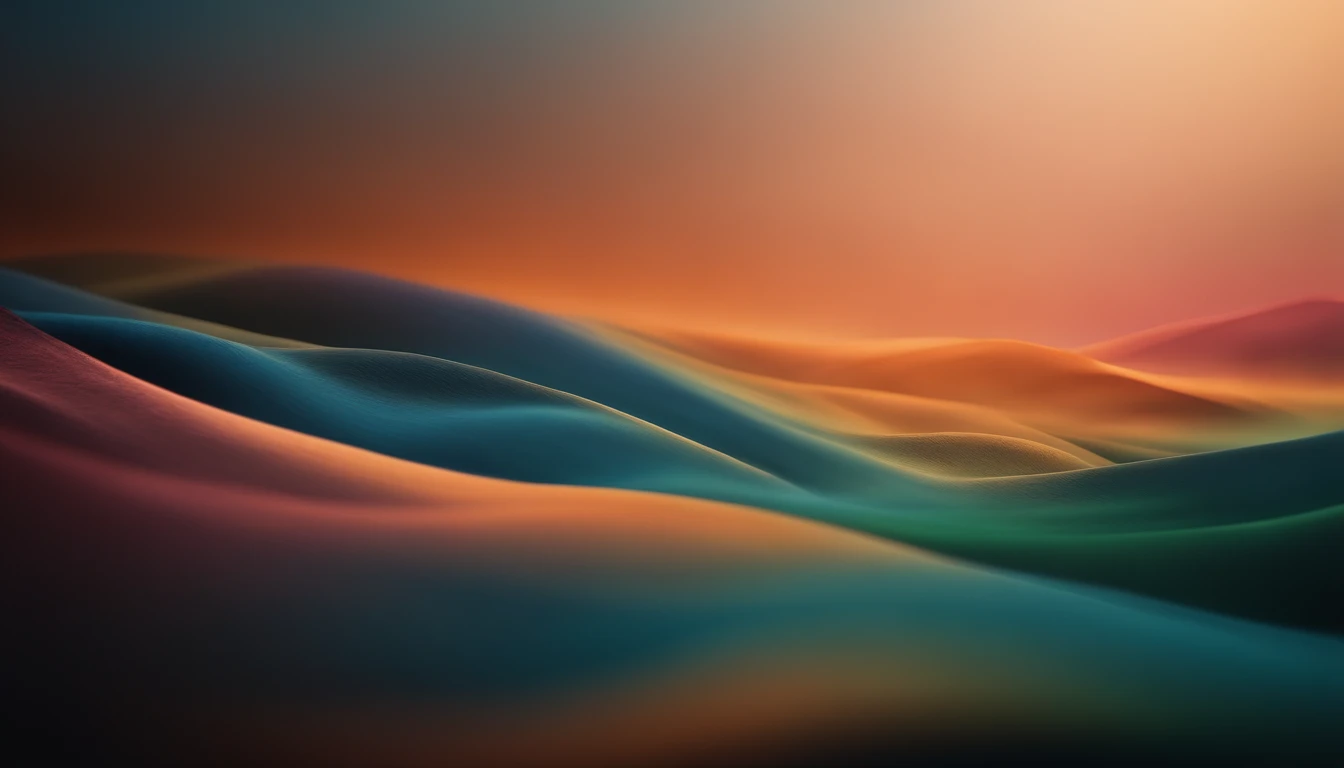 A high-resolution image of an abstract background with a gradient effect transitioning from warm tones such as orange and pink to cool tones like blue and green
