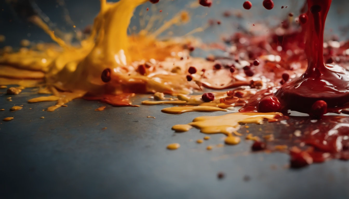 a dynamic action shot of paint splatters on a canvas, showcasing the bold and expressive nature of abstract art as a background