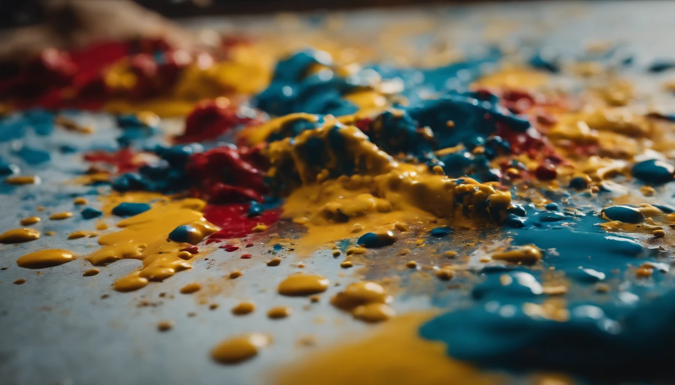 a dynamic action shot of paint splatters on a canvas, showcasing the bold and expressive nature of abstract art as a background