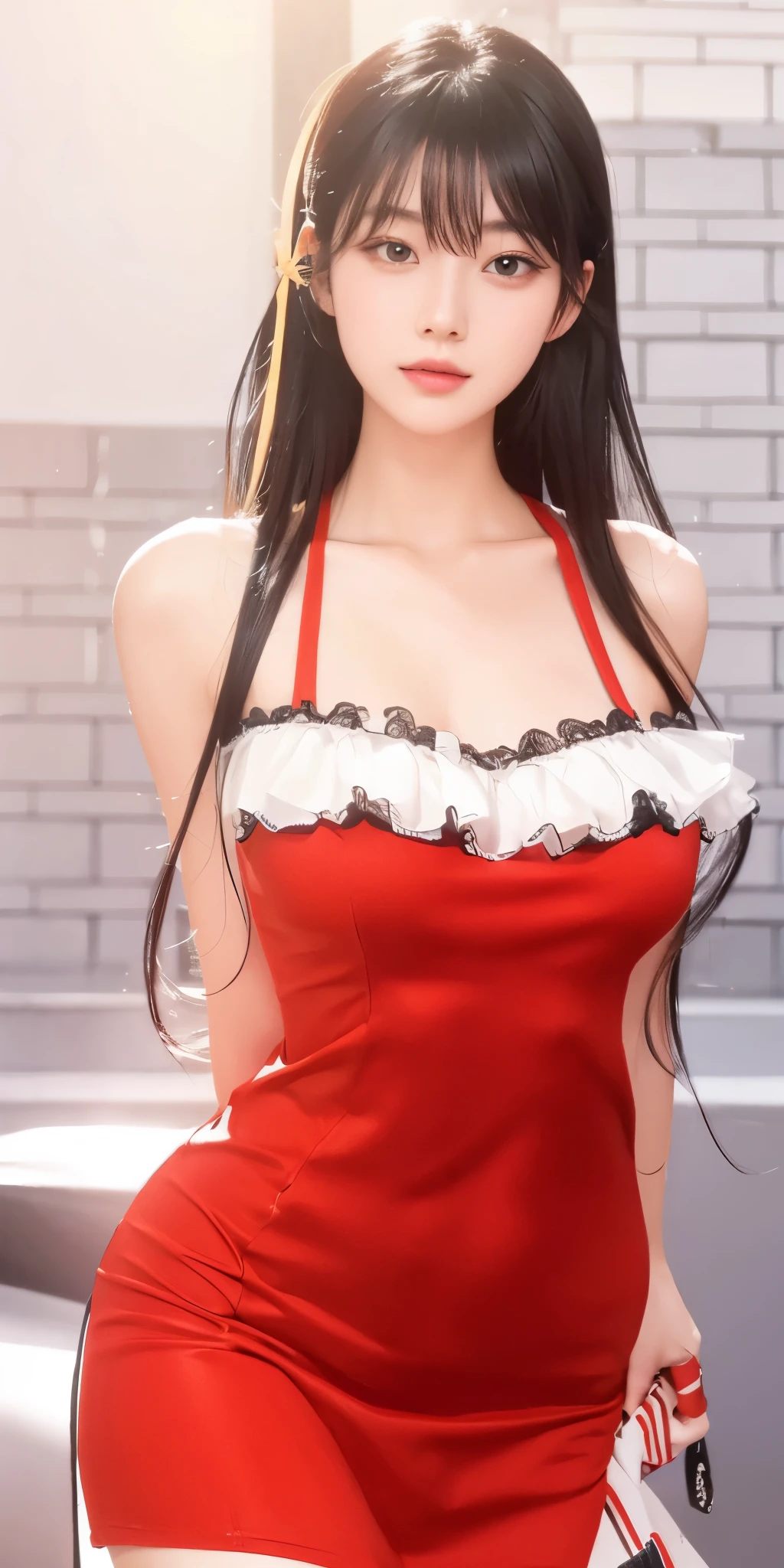 1girl, black hair, high quality, ultra detailed, masterpiece, realistic