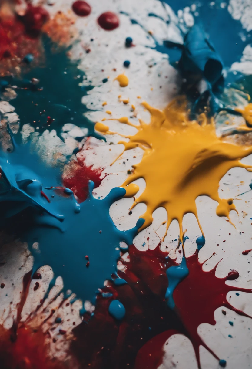 a dynamic action shot of paint splatters on a canvas, showcasing the bold and expressive nature of abstract art as a background
