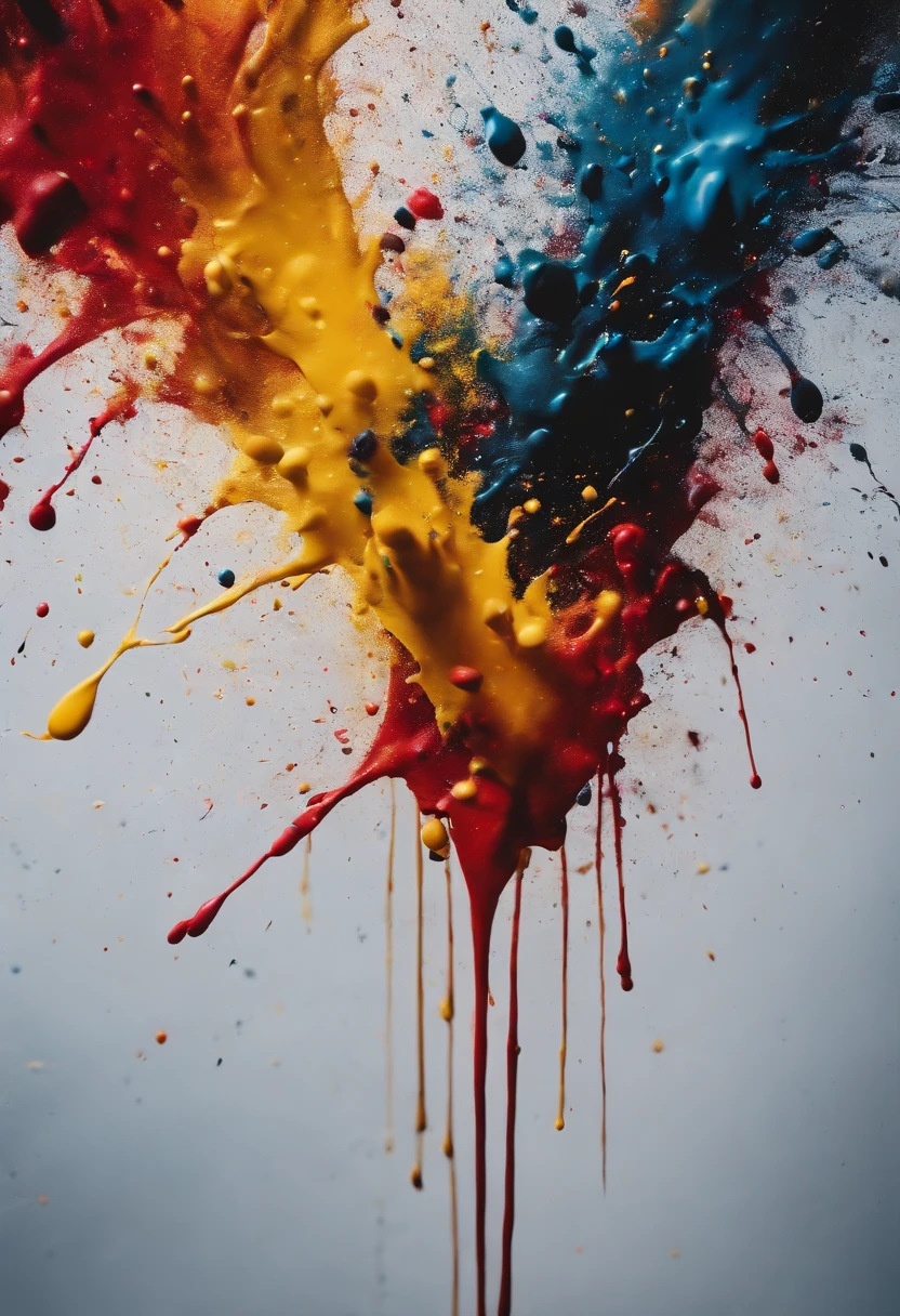 a dynamic action shot of paint splatters on a canvas, showcasing the bold and expressive nature of abstract art as a background