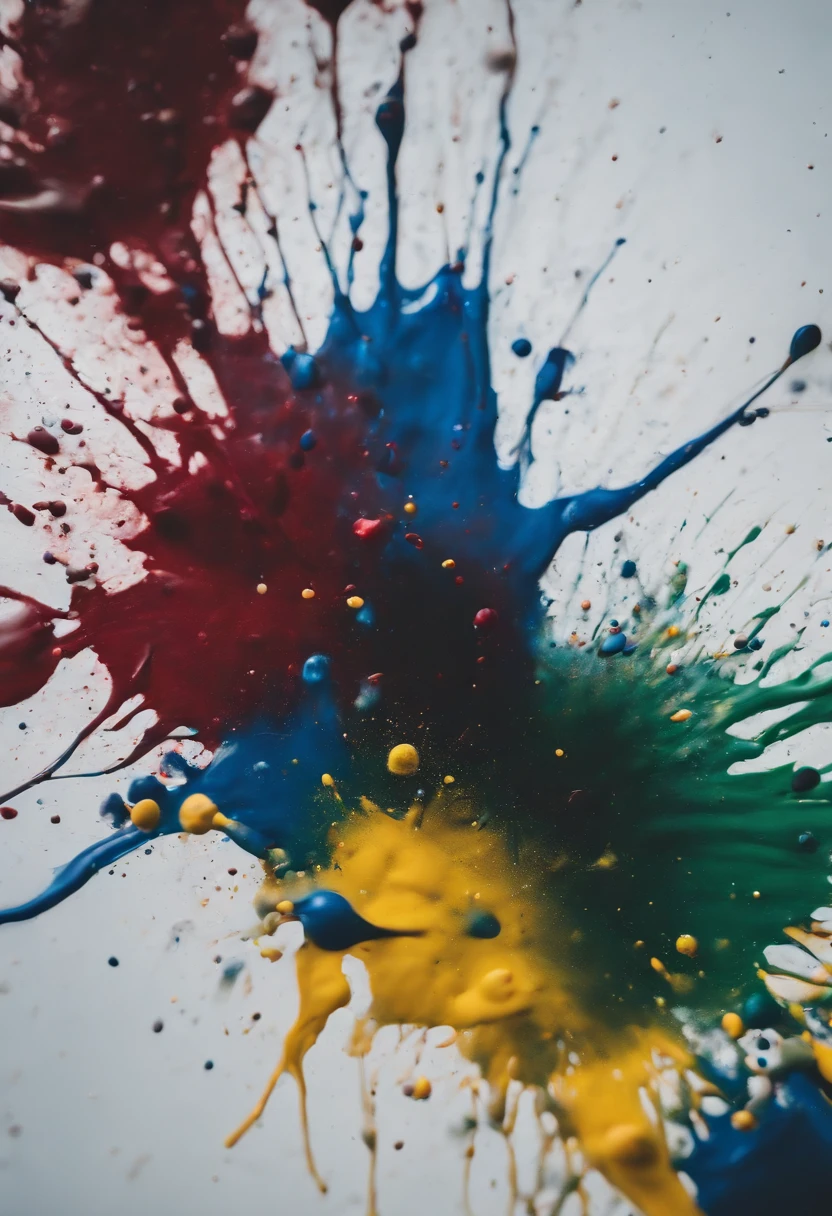 a dynamic action shot of paint splatters on a canvas, showcasing the bold and expressive nature of abstract art as a background