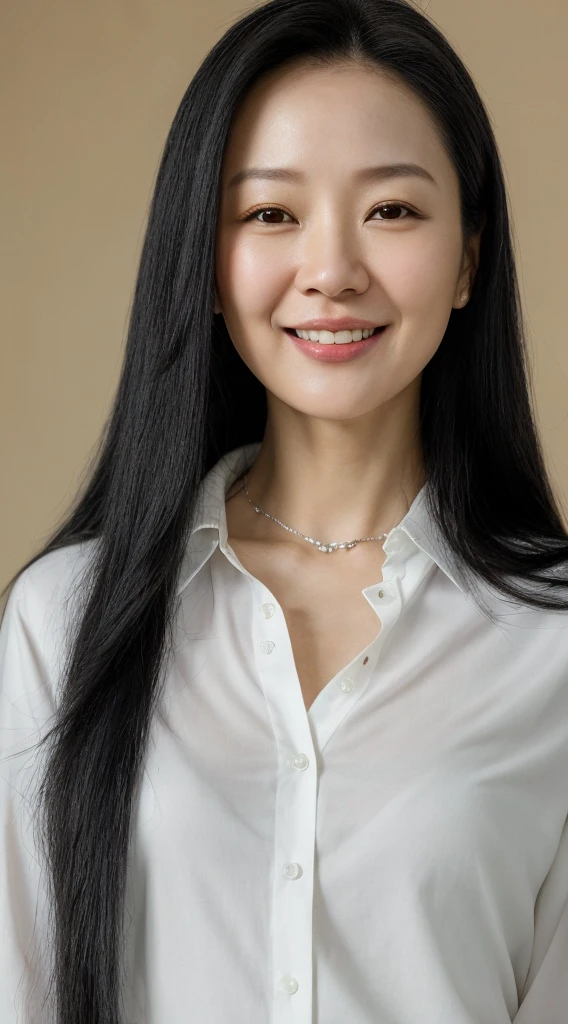 smiling woman with long black hair and a white shirt and leggings with uggs, this person does not exist, without makeup, cheerful, pointed chin, zhang ziyi-ji woon kom-oksana akinshina-michelle yeoh-park min young-michelle rodriguez-nichole sakura-claudia kim-merged, 25 years old, cute, entire body visible, full body, hyperrealistic, best quality, 8K, real human skin, masterpiece, extremely intricate, medium closeup, detailed eyes, detailed face, detailed body, exaggerated features, pronounced features