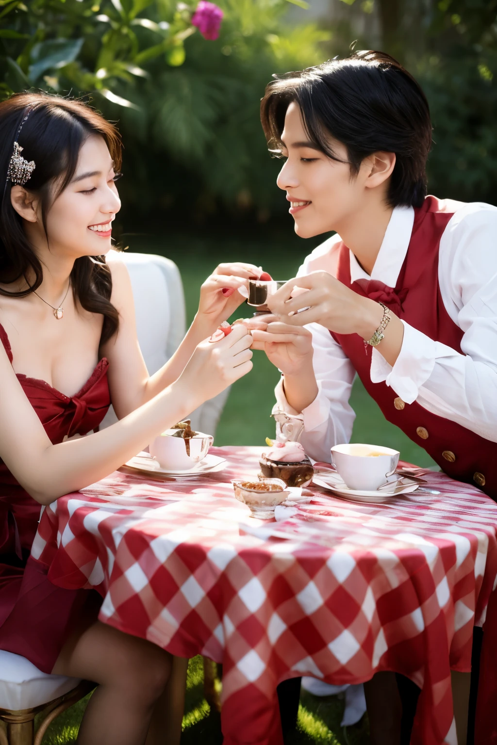 lovers having a tea party