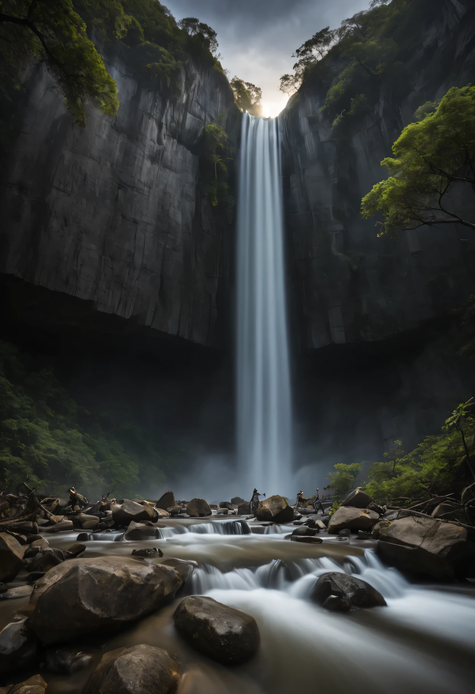 waterfallr, tmasterpiece, Best quality at best, Hyper-Resolution, (realisticlying:1.4), 1 real photo, Ultra HD 4K, Long exposure photography, Ultra-wide angle of view, isolated, everlasting, Indian art, Nathan Voss' style, national geographicphoto,