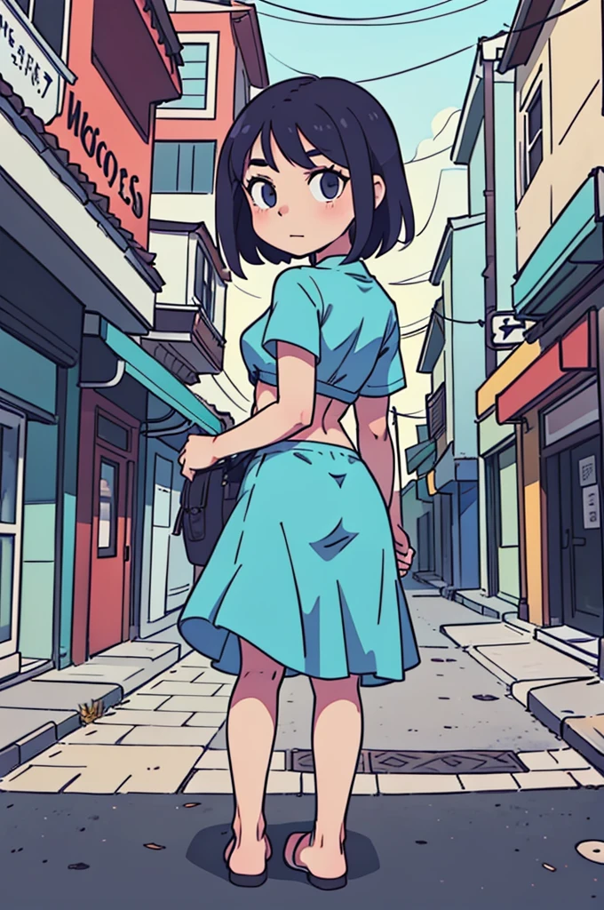 Surreal school girl,nude,Outdoor Exposure