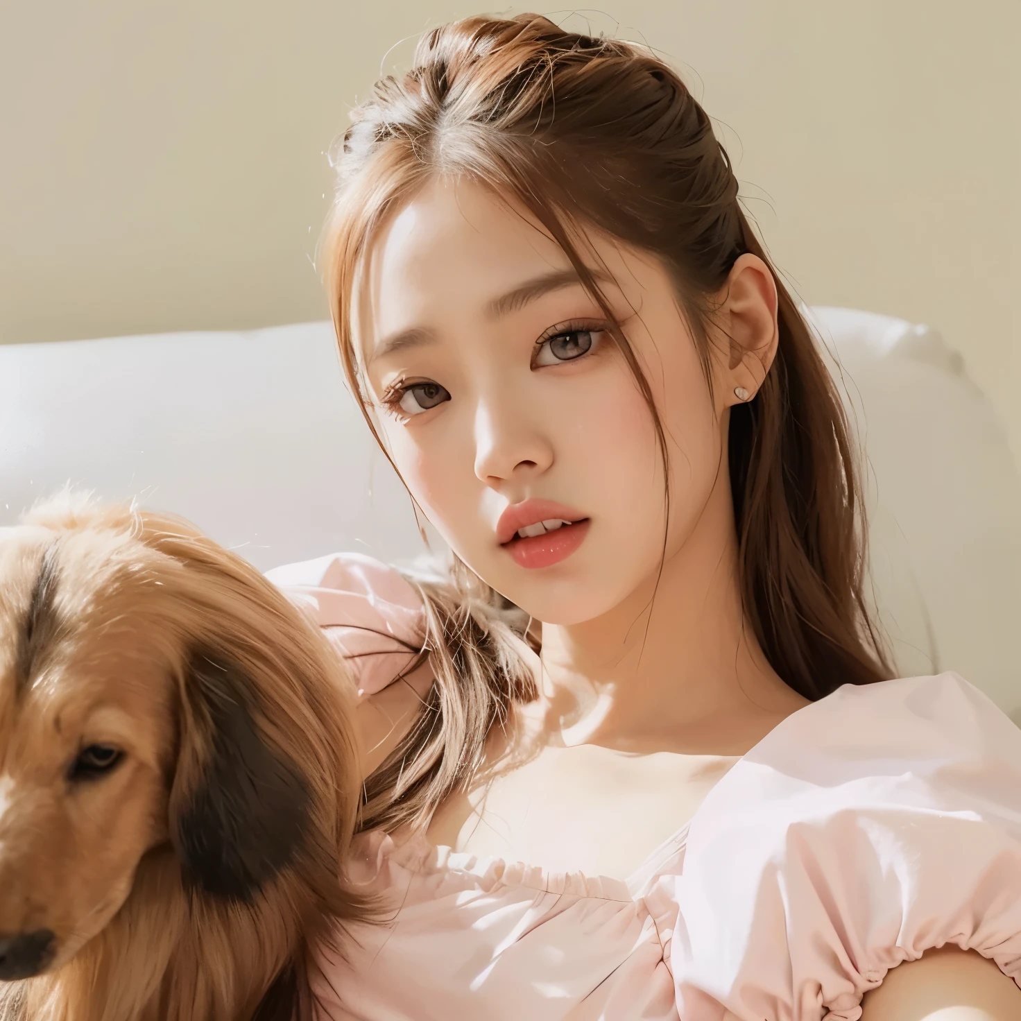 Araffe Asian woman with long hair wearing a pink sweater, Blackpink Jennie, portrait of Jossi de Blackpink, Yoshitomo Nara, Jisoo de Blackpink, Song Hye - Kyo, Jisoo de Blackpink, Akiko Takase, Parque Roseanne de Blackpink, ayaka, Jossi de Blackpink, Retrato Jisoo Blackpink, Chiho, realista, 8k hd