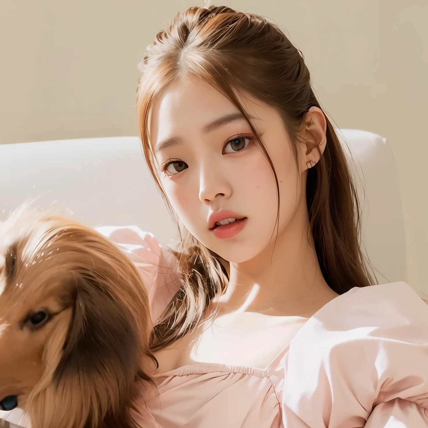 Araffe Asian woman with long hair wearing a pink sweater, Blackpink Jennie, portrait of Jossi de Blackpink, Yoshitomo Nara, Jisoo de Blackpink, Song Hye - Kyo, Jisoo de Blackpink, Akiko Takase, Parque Roseanne de Blackpink, ayaka, Jossi de Blackpink, Retrato Jisoo Blackpink, Chiho, realista, 8k hd