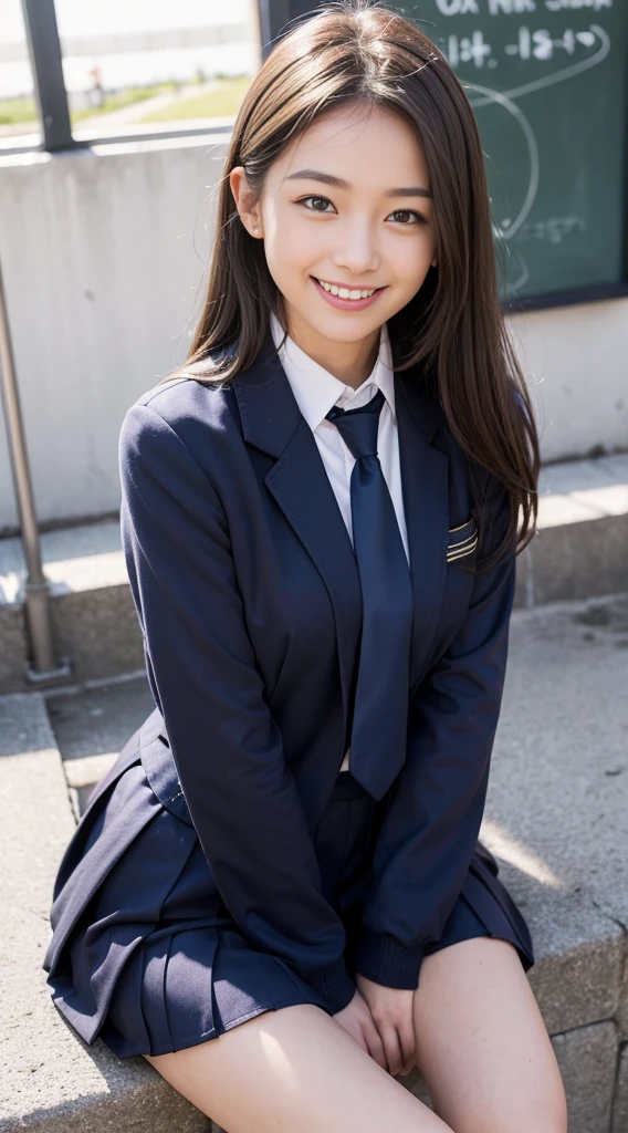 (8K、Raw photography、Highest quality、masterpiece:1.2),(Black Hair、Dark Eyes:1.9),(High school girls、school uniform:1.6)、View your audience,Viewed from the front,White skin,(Sticking out tongue:1.4)、(Tight waist:1.6)、(Clothes that accentuate the shape of the breasts:1.0)、(Big Breasts :1.3)、Slim figure、Ultra-high resolution,beautiful,beautiful fece,(One person、No background:1.9),whole bodyボディー,Japanese women,(reality的:1.37)、Photon Mapping,reality、(Baby-faced and cute: 1.4)、(Cute Smile: 1.8)、(Round face: 1.8)、Radio City、Physically Based Rendering、Depth of field rally background、photograph, (I can see your knees、Thigh close-up:1.8),(:1.6),whole body、Great quality