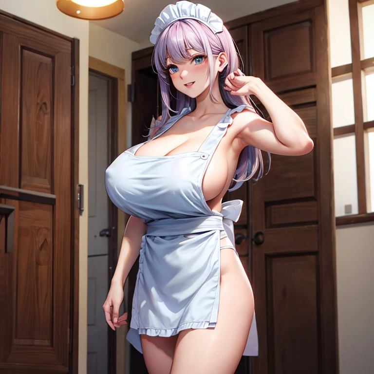 a beauty girl,Naked apron,huge tit