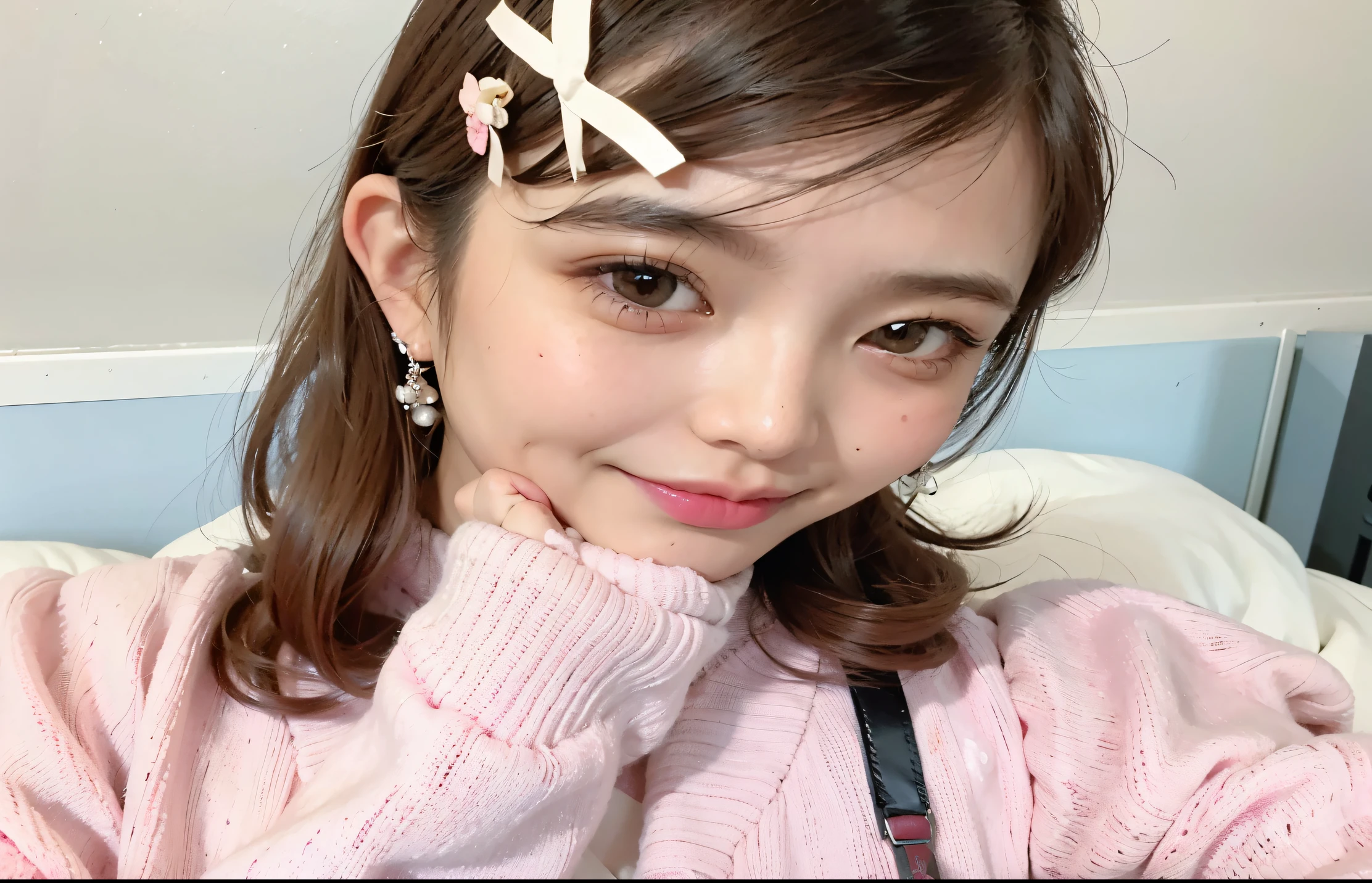 Erotic lower breasts、Sensational、Baby Face、Young face、hair ornaments