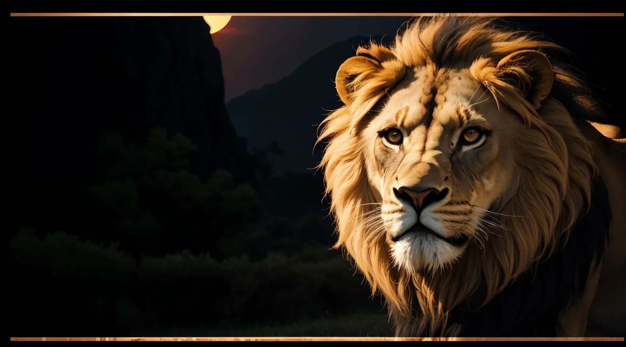 Lion, Divine Lion, Lion King, Lion Majestic, natural, Natureza, renderizado, fotorrealista, UltraHD, 4k, texturasdetalhadas, thunders, sombras detalhadas, cores detalhadas, por do sol, sol se pondo, Sunset, Natureza Linda, Great Divine, por do sol, contraste detalhado, contraste realista, alta resolução, cores detalhadas, fogo, eletricidade, divina criatura, 8k, Detailed Realistic, 16K, 8K, HD, Elegante,